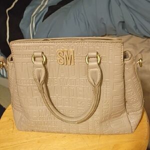 Steve Madden Beige Embossed Satchel